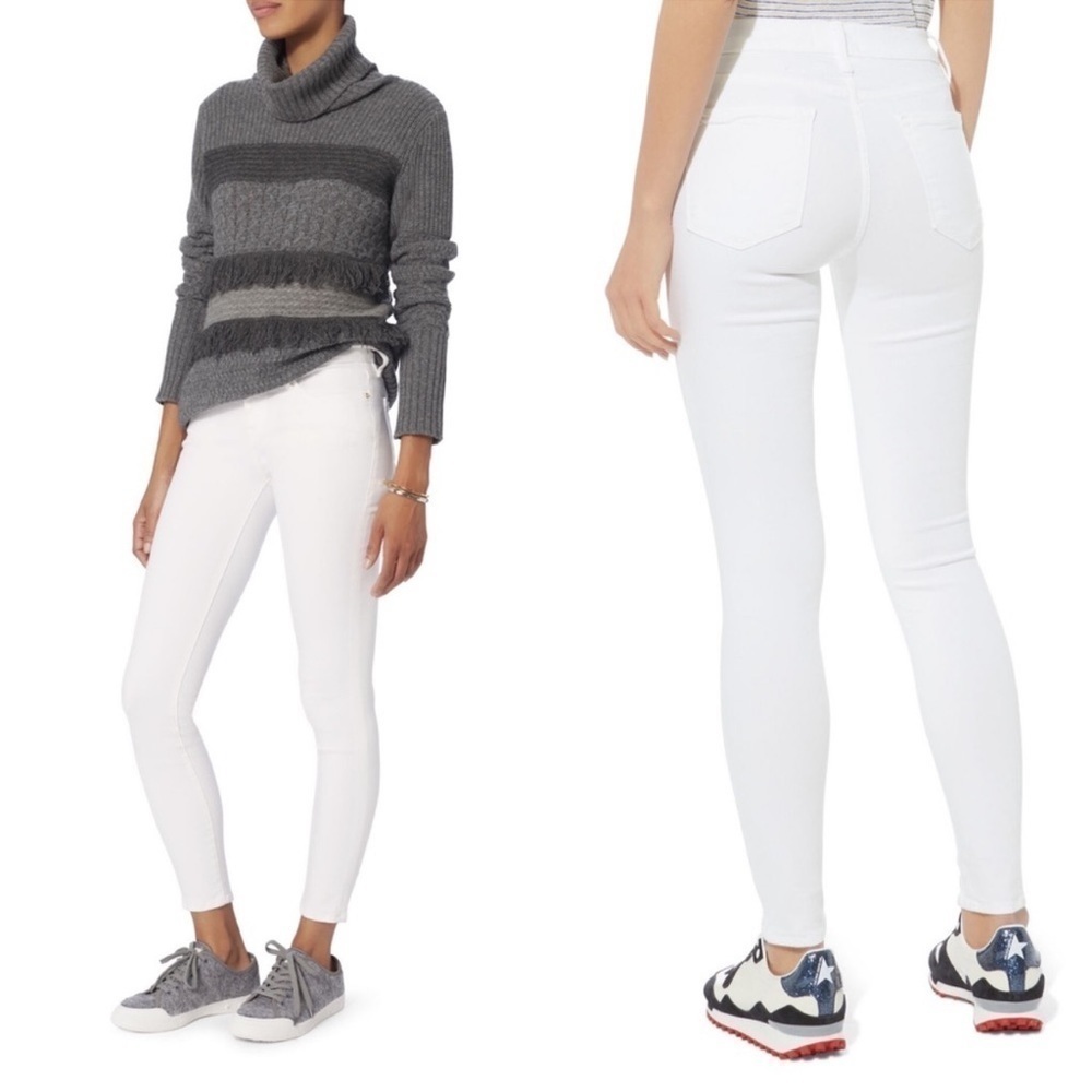 Frame Denim White Le Skinny de Jeanne Mid-Rise Jeans 27